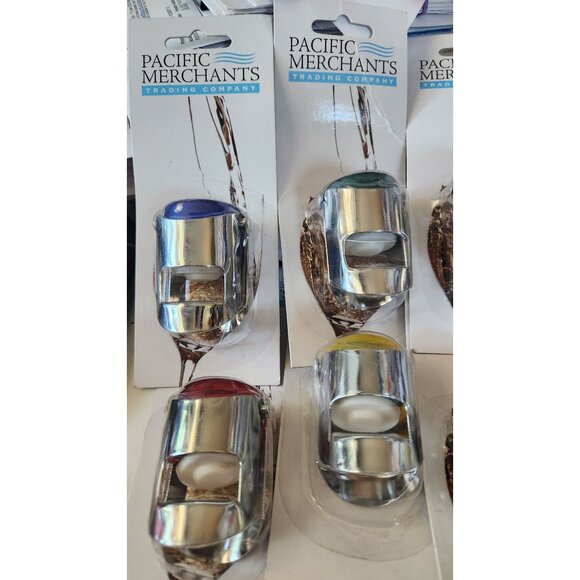 Set Of 6 Pacific Merchants Champagne Bottle Top Popper Openers With Color Coded - Picture 4 of 4